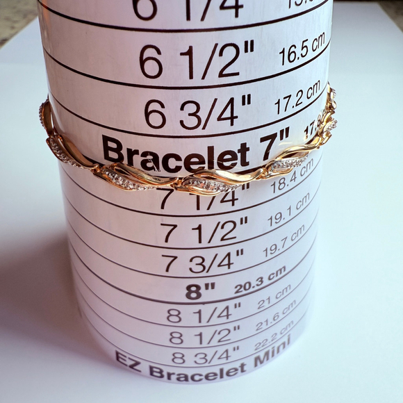 Gold Vermeil Two Tone Illusion Setting Tennis DL Bracelet Sterling Silver 925 - Picture 8 of 9